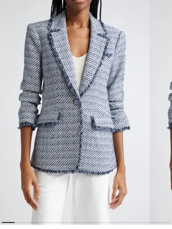 cinq a sept Jackets & Blazers - Cinq à Sept Noemie Khloe Bouncle Blazer In Navy Multi Sz 0